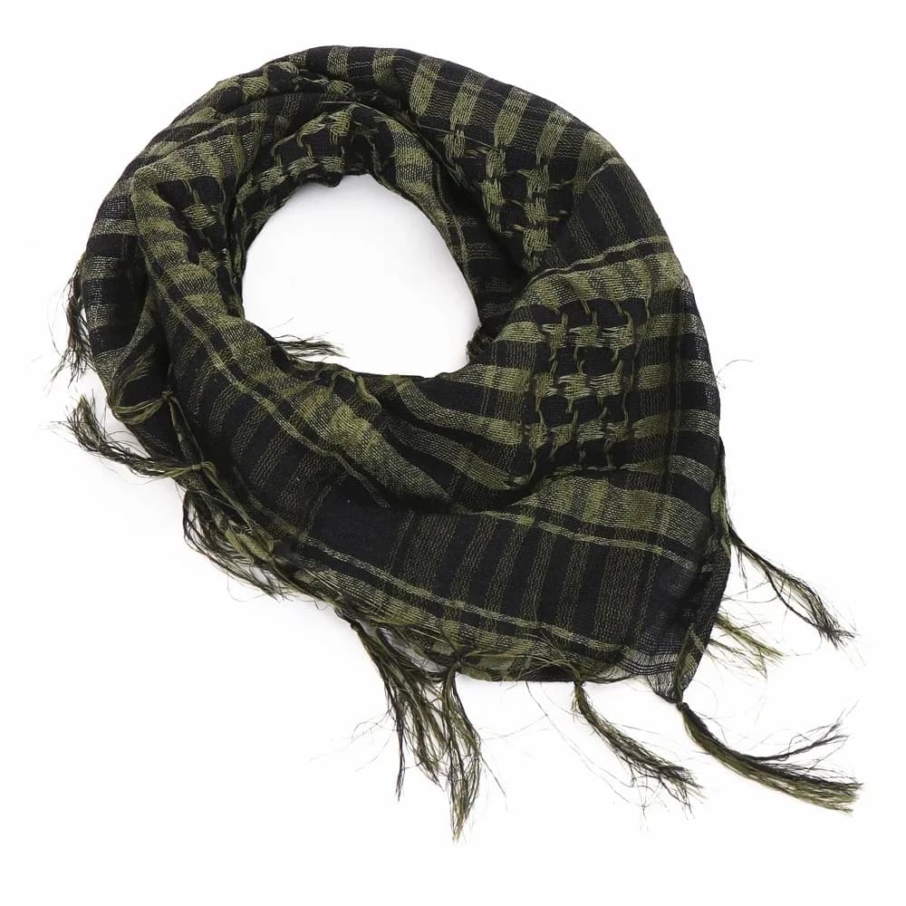 Écharpe de randonnée extérieure 80x100cm, Foulard de désert arabe avec pompon pour hommes et femmes,