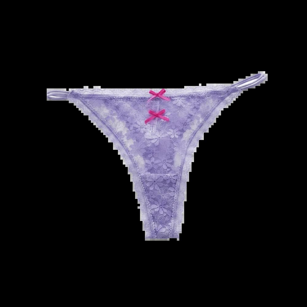 String transparent en dentelle pour femme, style doux ajouré, sous-vêtement sans couture à fines bre