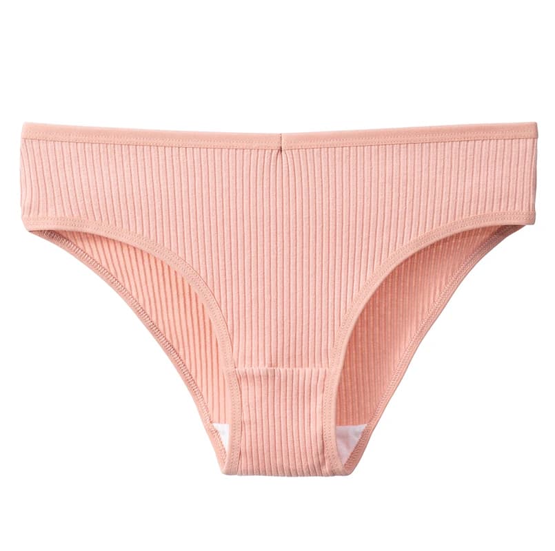 Culottes en coton doux pour femmes, sous-vêtements pour femmes, lingerie à rayures, culottes monochr