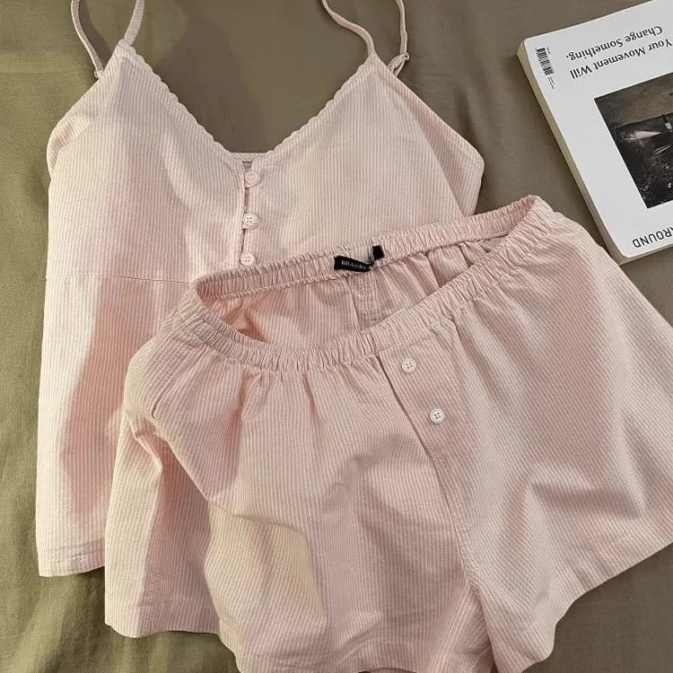 Nouvelle collection 2025 : Ensemble de pyjama d'été en coton pour femme, manches courtes et short, t