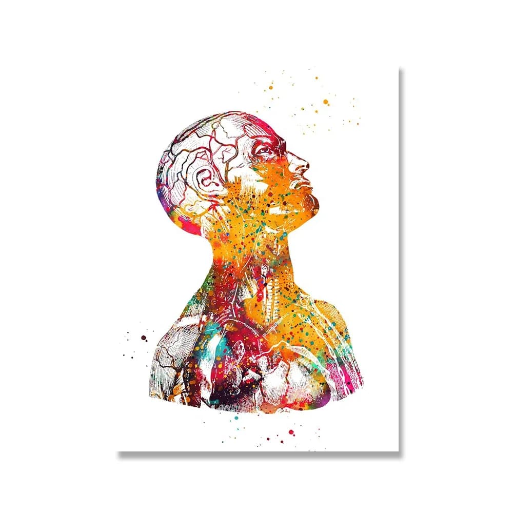 Toile d'art mural avec système de Muscles d'anatomie humaine, affiches et imprimés, carte corporelle