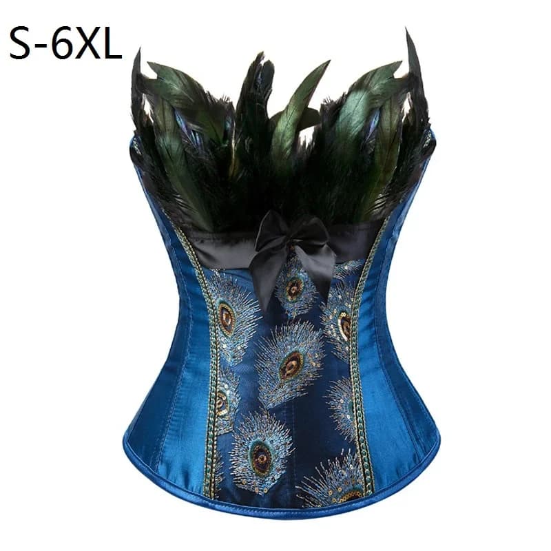 Ensemble de robe corset et jupe, plumes sexy, surbuste, bustier, corset burlesque, gothique vintage,