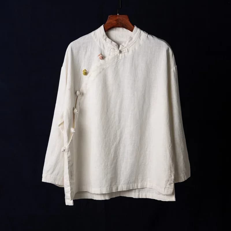 Vêtements traditionnels imbibés de Tang de style chinois pour femmes, haut ethnique vintage à manche