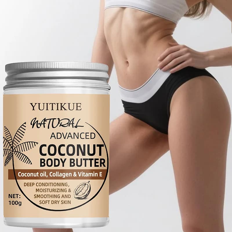 Beurre corporel avancé à la noix de coco 100g - Texture crémeuse pour une absorption facile, hydrate