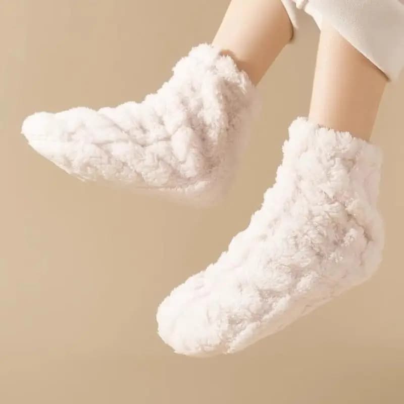 Hiver plus chaud pieds bas pour femmes hommes en peluche maison sommeil sol longue chaussette chaud 