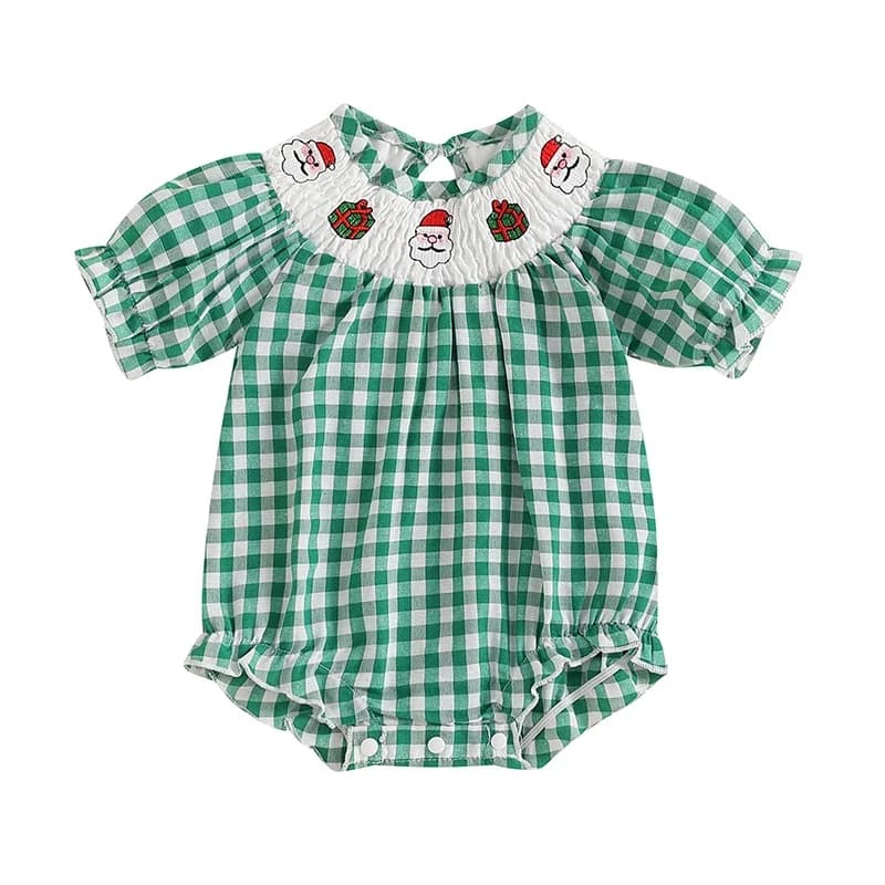 Costumes de batterie smockés pour bébés garçons et filles, vêtements de Noël pour tout-petits, brode
