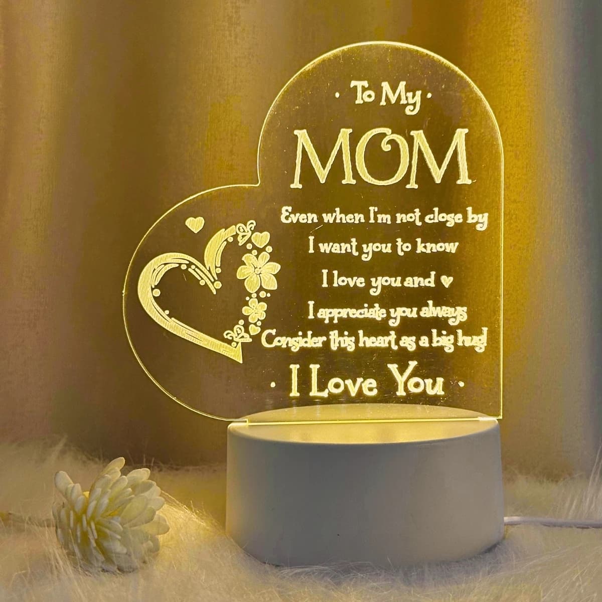 Veilleuses sculptées pour maman, cadeau d'anniversaire pour maman, cadeau pour fille pour maman sur 