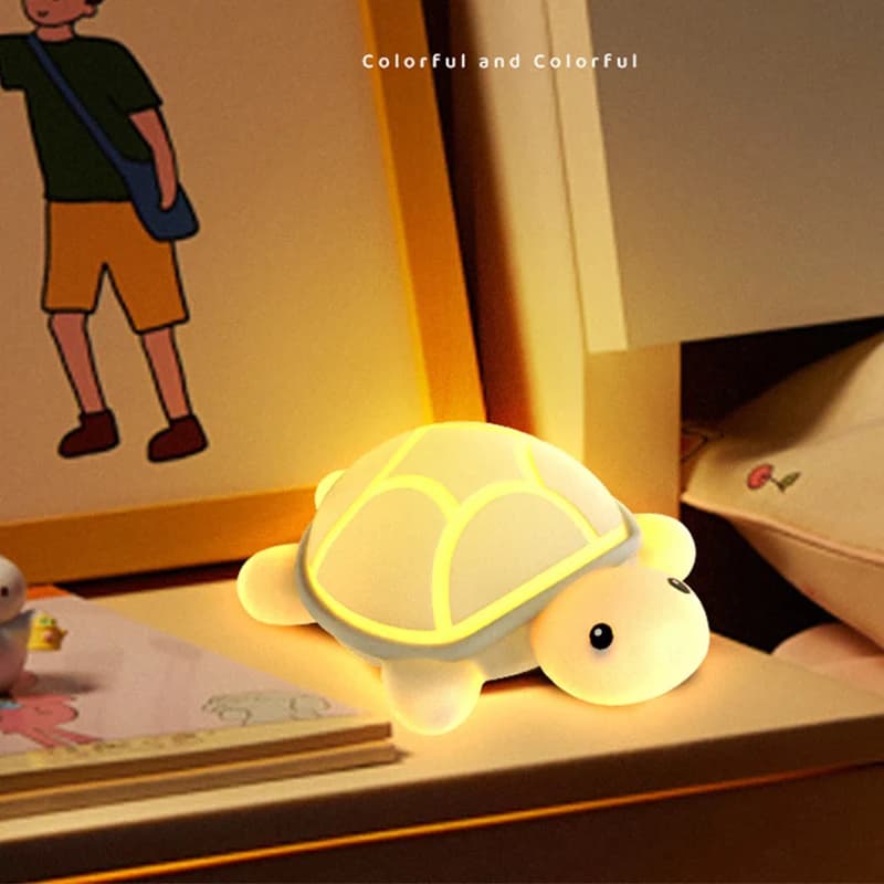 Veilleuse tortue en Silicone pour pépinière, Rechargeable par Usb, décoration de chevet, commande ta