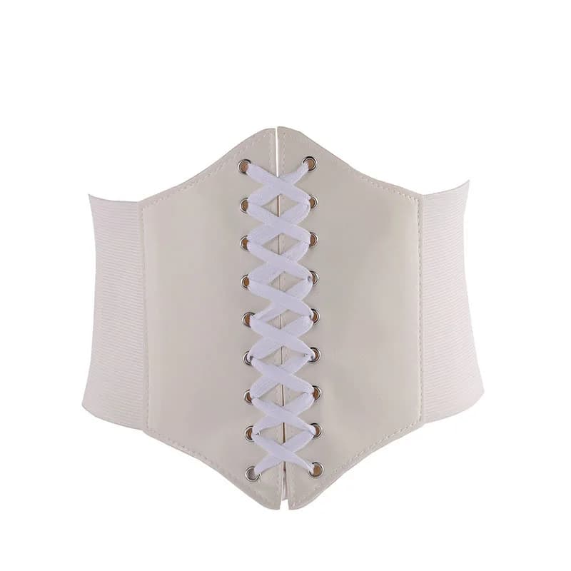 Ceinture corset gothique en cuir PU pour femme, corset à lacets, taille amincissante, vintage, noir,