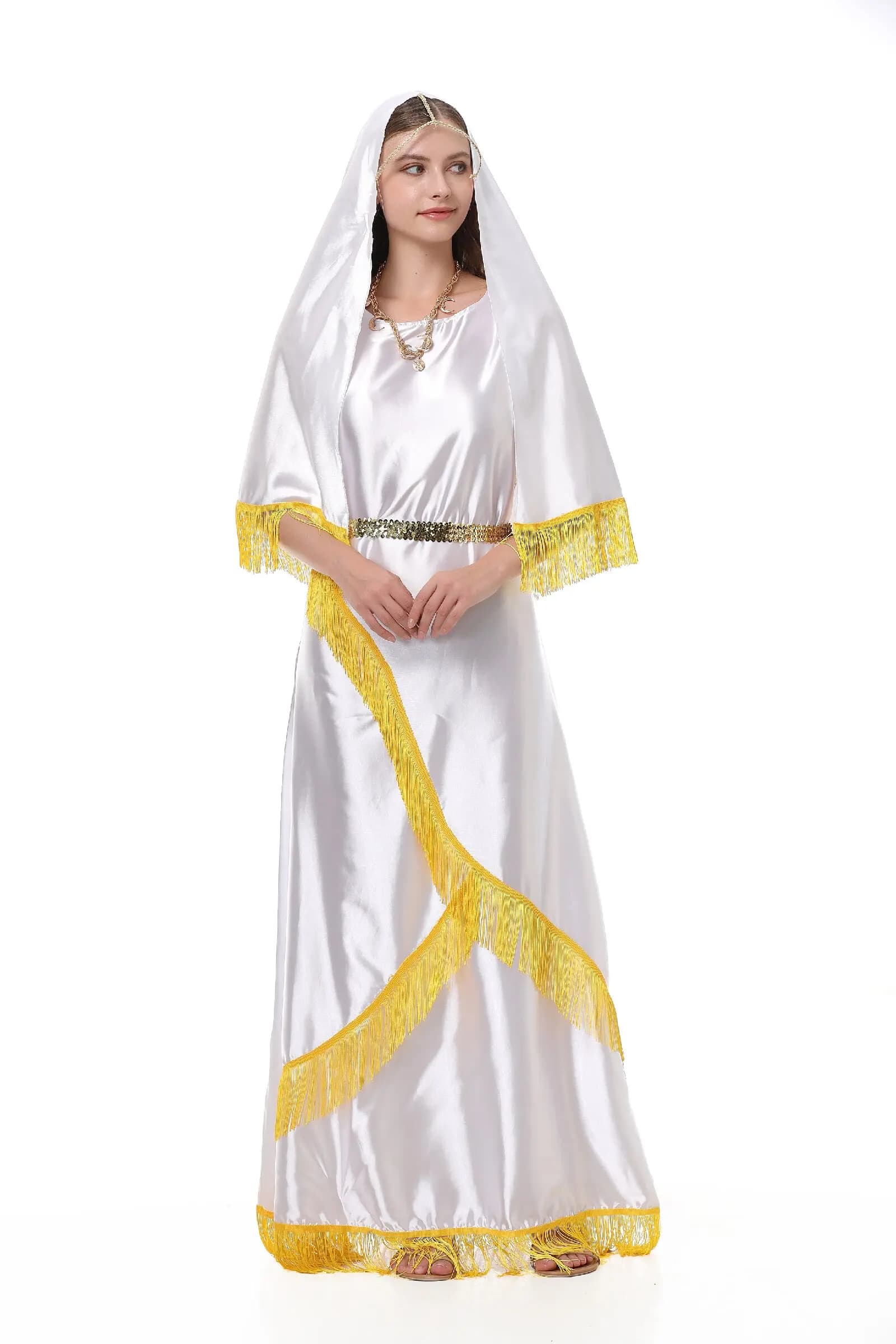 Robe jaune pour femme, tenue complète pour Halloween, carnaval, bar, club, scène, fête quotidienne, 
