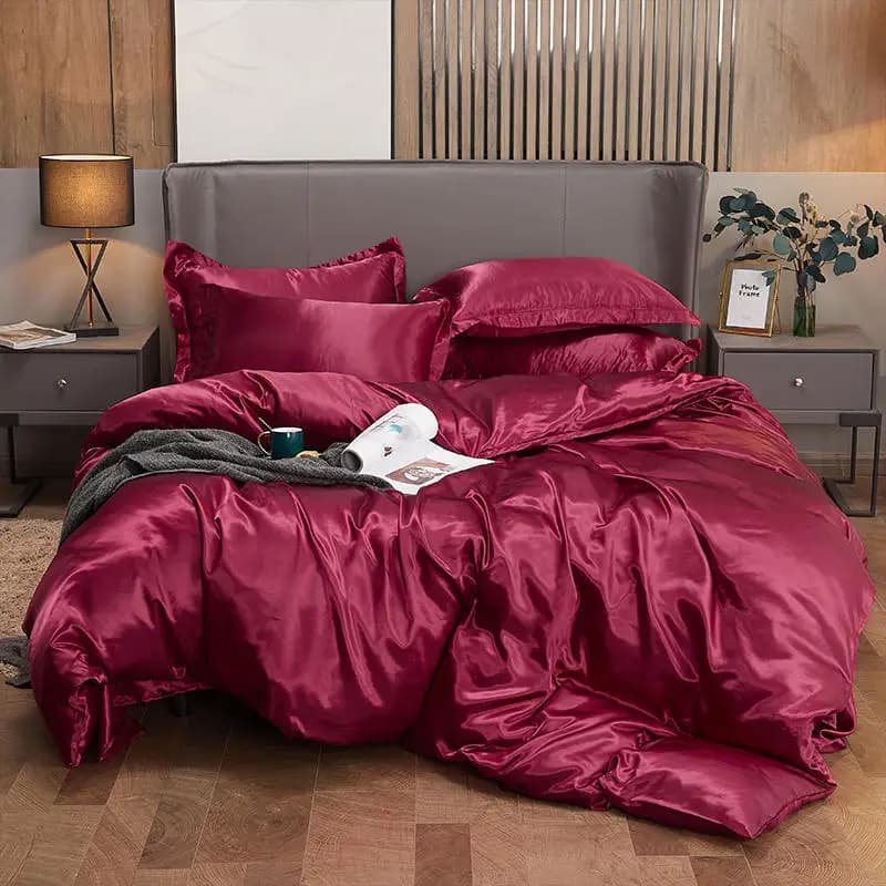 Housse de couette d'été en Satin lisse, sans taies d'oreiller, confortable et brillante, pour lit de