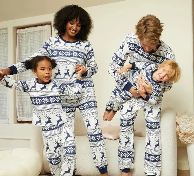 Ensemble pyjama assorti pour famille, joyeux noël, imprimé All Elk, mère, père, enfants, vêtements d