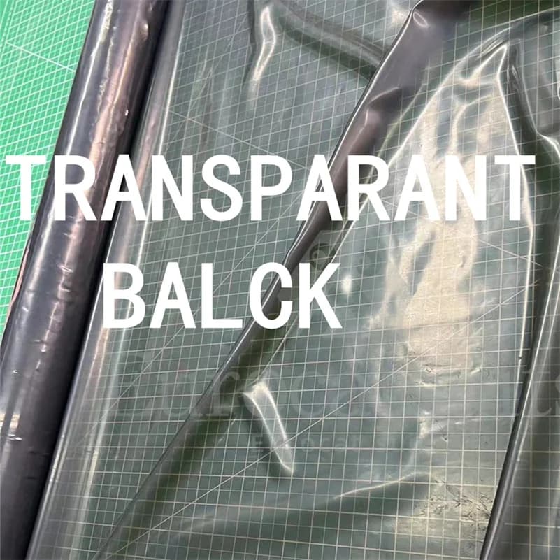 Robe en latex noir transparente faite à la main, manches longues, col en V profond, jupe évasée, ten