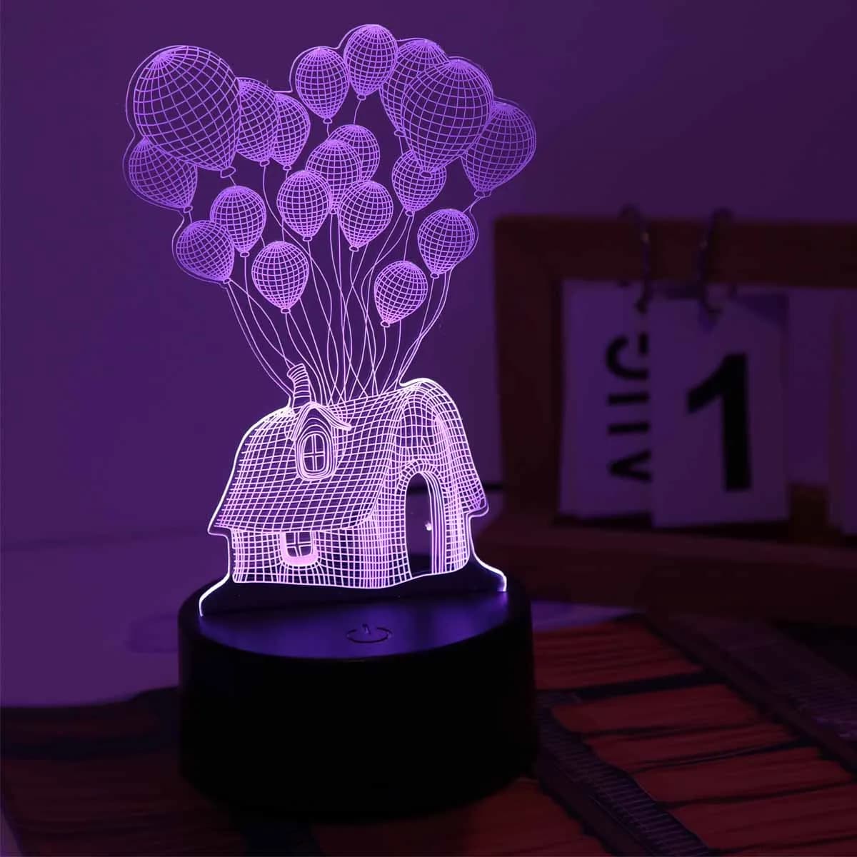 Veilleuse de maison de ballon de rêve 3D, lumière tactile à 7 couleurs changeantes, adaptée à la lum