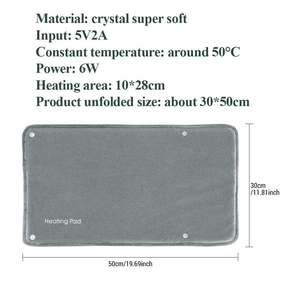 Coussin chauffant électrique domestique, Thermostat de chargement USB, tapis chauffant pour les main