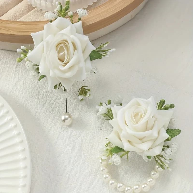 [2 pièces ensemble de corsage de roses élégant] 2 pièces ensemble de corsage de roses élégant et de 