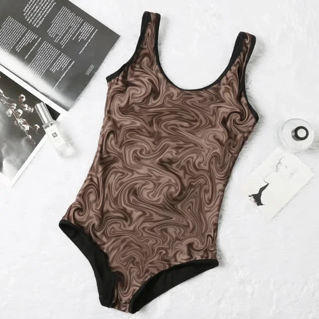 Maillot de bain une pièce amincissant pour femme avec design cache-ventre, style bustier et dos nu t