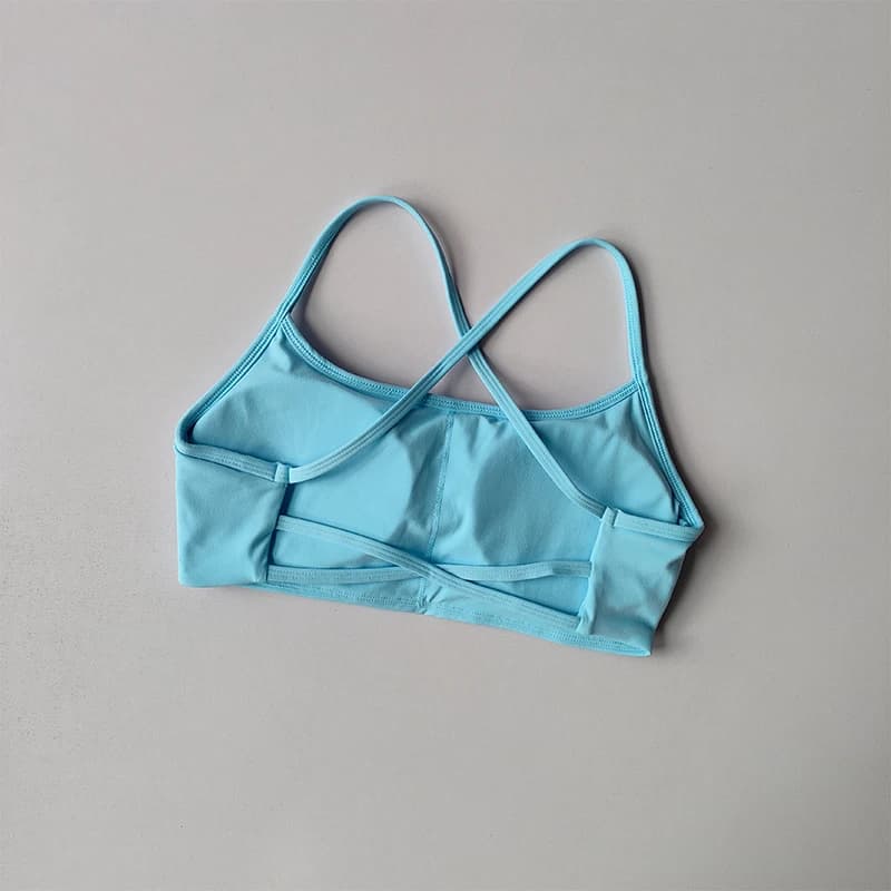 Lingerie de Yoga pour femmes, beau dos croisé, haut court Sexy, gros seins, résistant aux chocs, tra