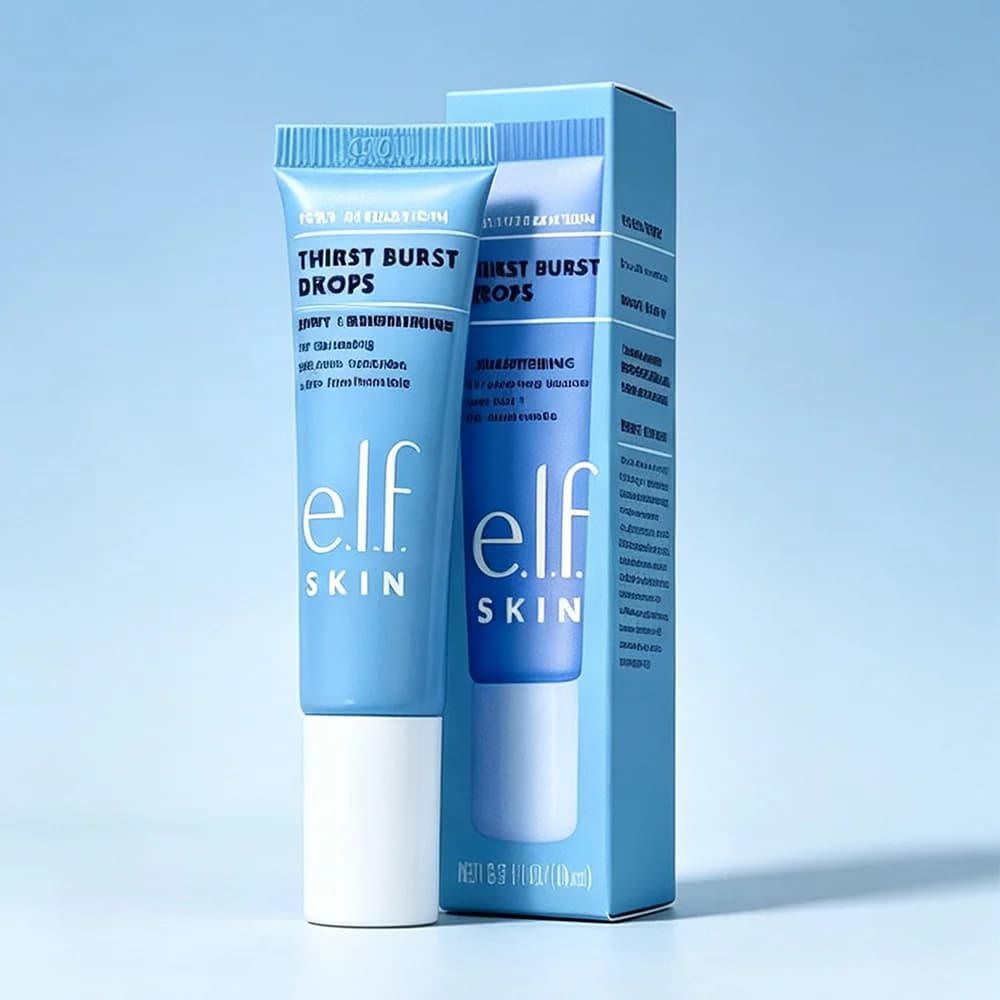 Elf Thirst Burst Drops, Essence Gel Hydratante Éclaircissante, Base de Teint Hydratante, Nourrit les