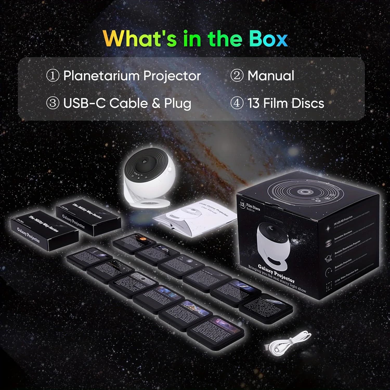 Dream LED veilleuse étoile projecteur 13 en 1 planétarium galaxie projecteur lampe 360 °   Rotation 