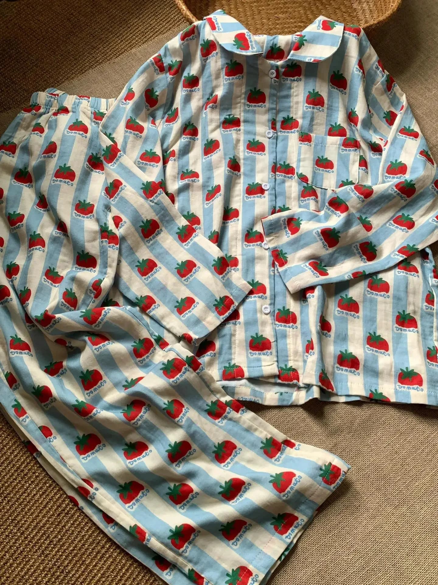 Doux mignon dessin animé 2 pièces Pyjamas ensemble printemps automne nouveau coton Pijamas costume f