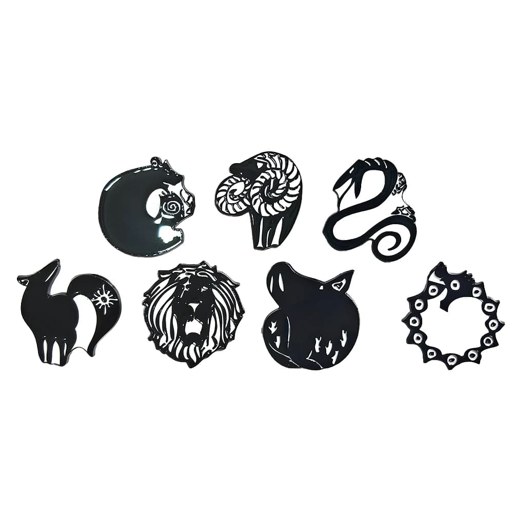 Ensemble de 7 broches Anime The Seven Deadly Sins, badges et épingles de dessin animé Meliodas Eliza