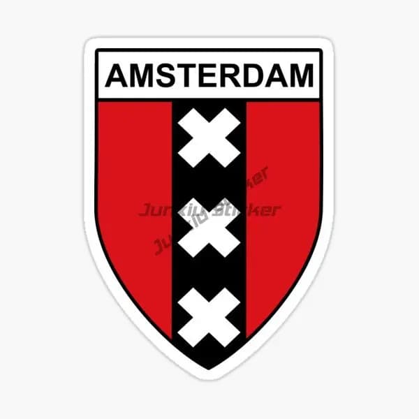 Autocollant drapeau et emblème National d'amsterdam, autocollant en vinyle auto-adhésif pour voiture