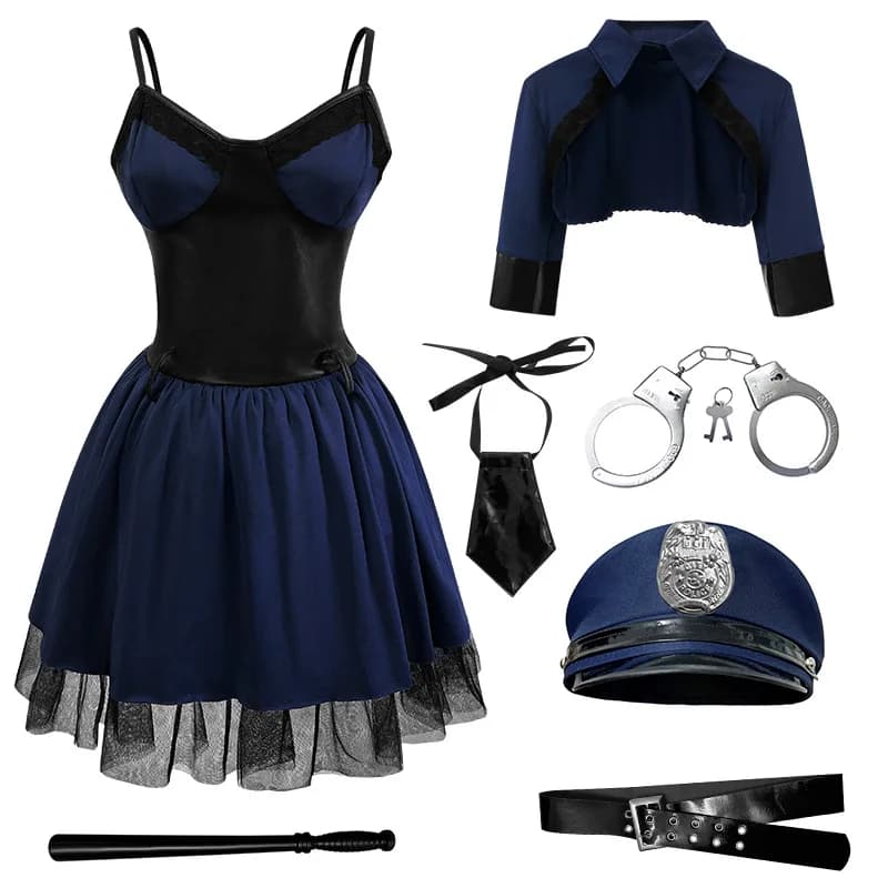 Nouvelle Arrivée 2026 – Costume de Police Féminin pour Halloween, Tenue de Scène Sexy pour Soirées e