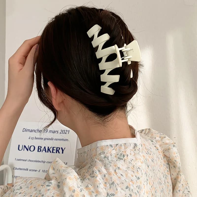 Pinces à cheveux géométriques mates vintage solides pour femmes, pour cheveux épais, maintien ferme,