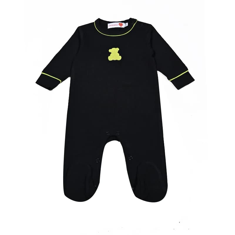Ensemble de pyjamas assortis pour la famille, haut et pantalon en modal noir et bleu marine, design 