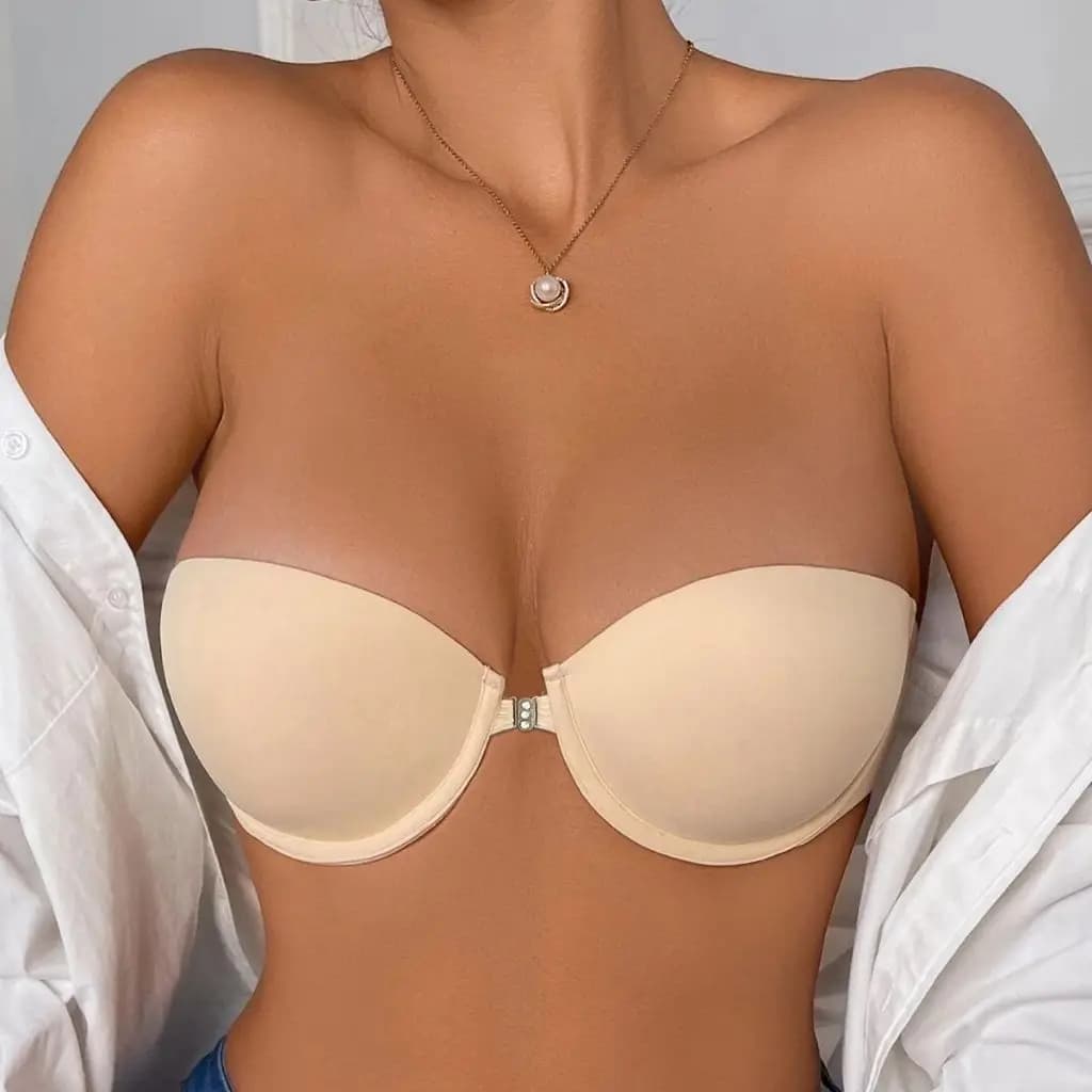 BEAUWEAR fermeture avant Demi soutien-gorge pour femme plaine Invisible T-shirt soutien-gorge sans b