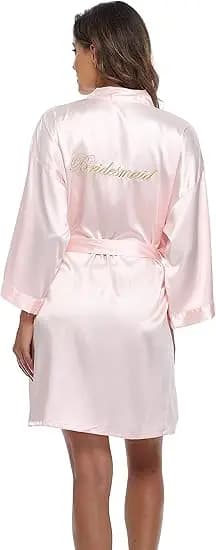 Robe de mariée et de demoiselle d'honneur, kimono de matin, peignoir brodé, robe de mariée, chemise 