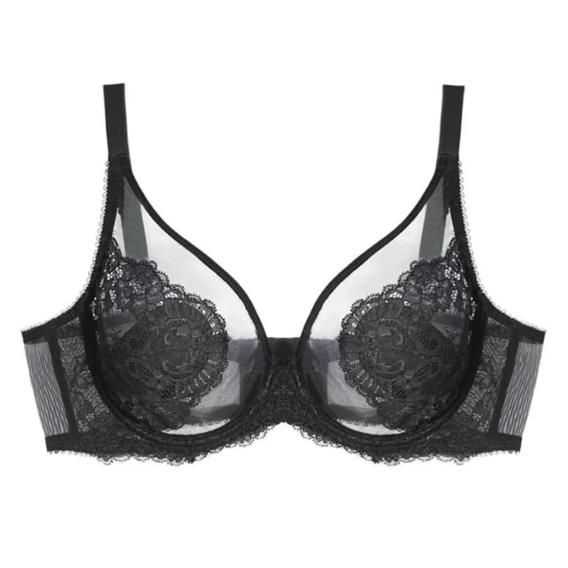 Soutien-gorge fin en dentelle pour femmes, Lingerie, bonnet complet, magnifiquement brodé, Anti-affa