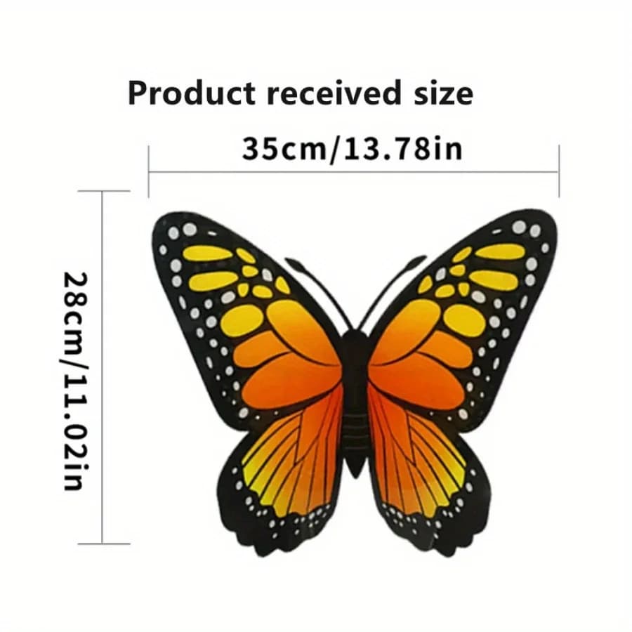Grand papillon 3D pour décoration de chambre, autocollant mural, fenêtre de maison, décoration de fê