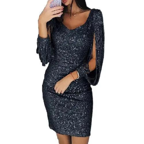 Robes féminines 2025 robe courte de boîte de nuit pour femmes vêtements de soirée paillettes bal Min