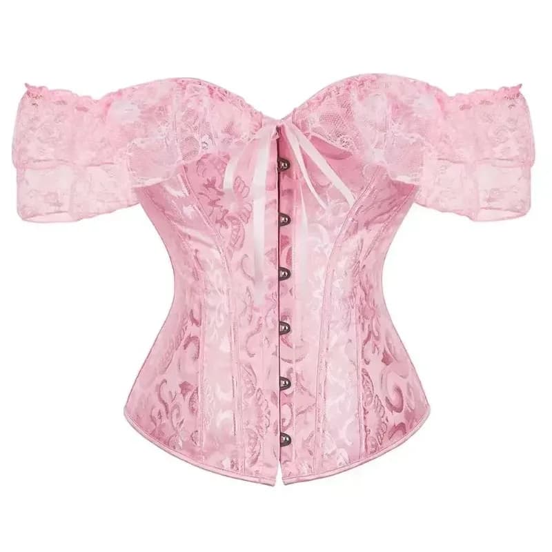 Corset en Satin Jacquard pour Femme, Grande Taille, Corselet Gothique, Vintage, Victorien, Costume S