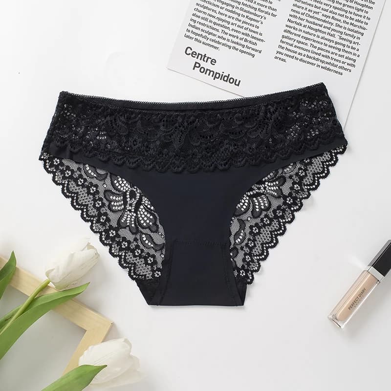 BZEL Sexy femmes culottes dentelle Lingerie Foral solide femmes sous-vêtements évider femme slips co