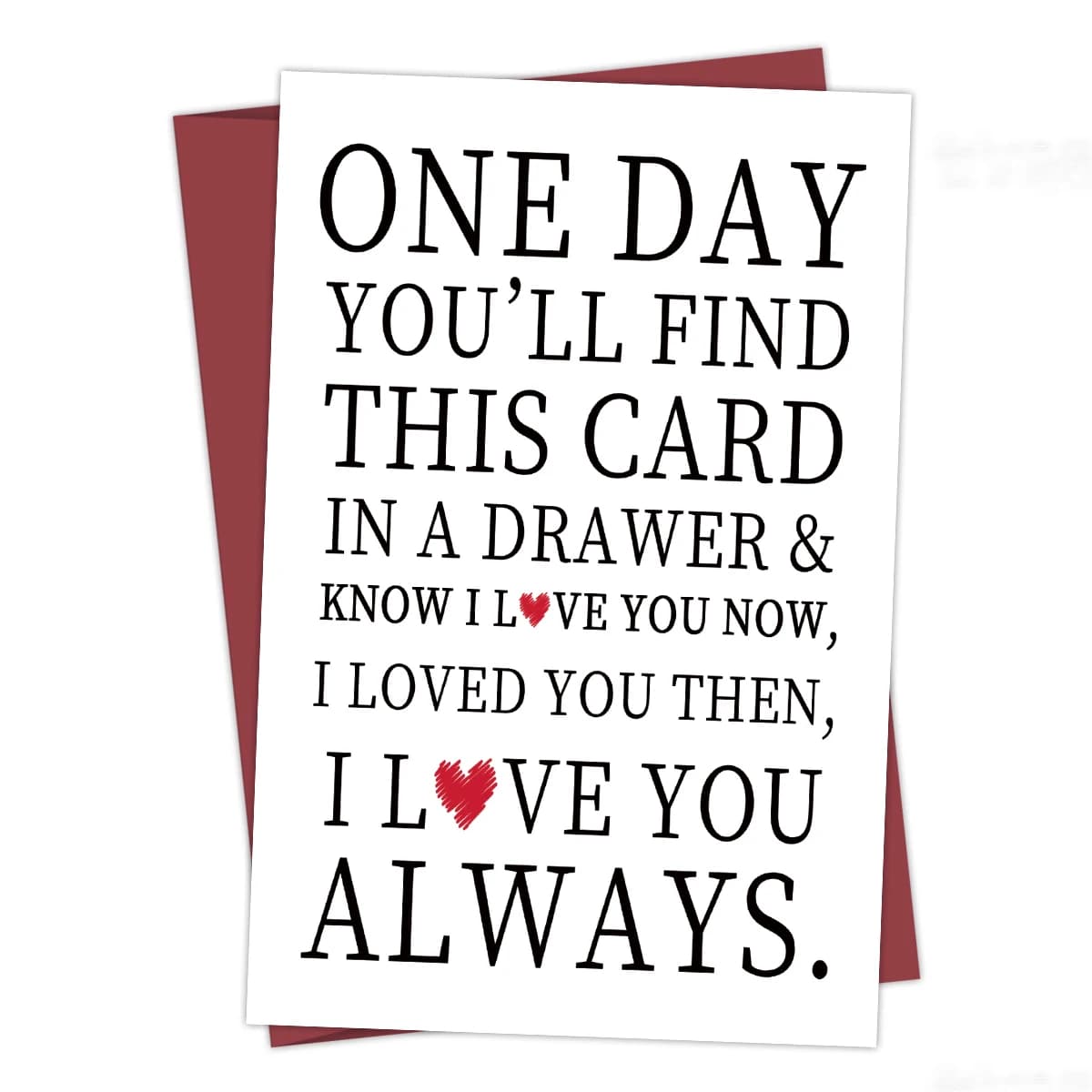 Carte de vœux avec Message d'amour en forme de cœur, avec enveloppe, pour Couple, mari, femme, amé, 