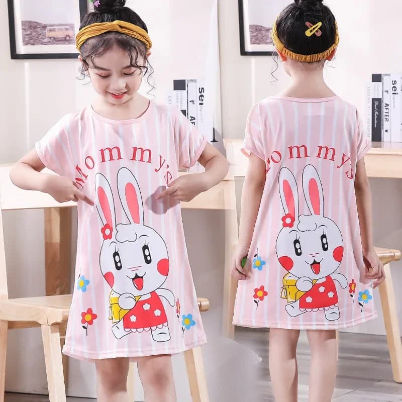 Chemise de nuit d'été pour filles, pyjama de dessin animé, pour enfants et adolescents de 3 à 10 ans