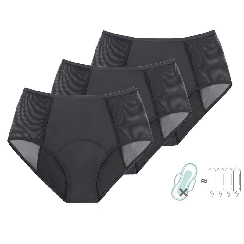 3 Pcs Haut Débit Période Menstruelle Culotte Sanitaire Femmes Sous-Vêtements Post-partum Dentelle Sa