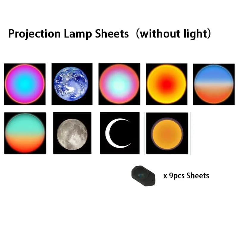 Lampe de Projection de paysage, veilleuse, accessoire Photo, arrière-plan créatif, planète, coucher 