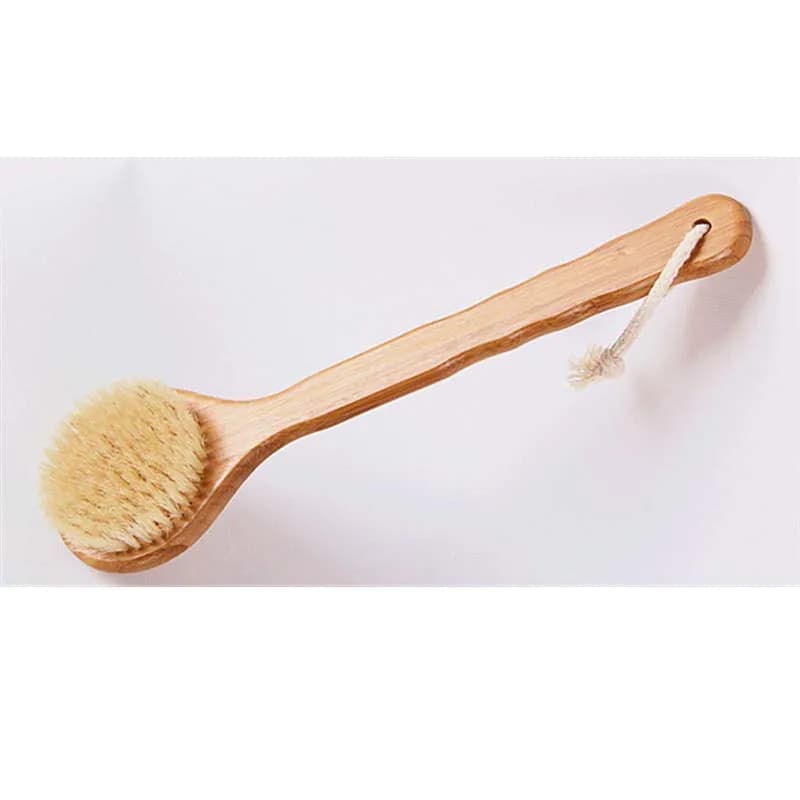 Brosse de douche en bambou avec poils de sanglier, parfaite pour le broCumbria de la peau sèche, ess