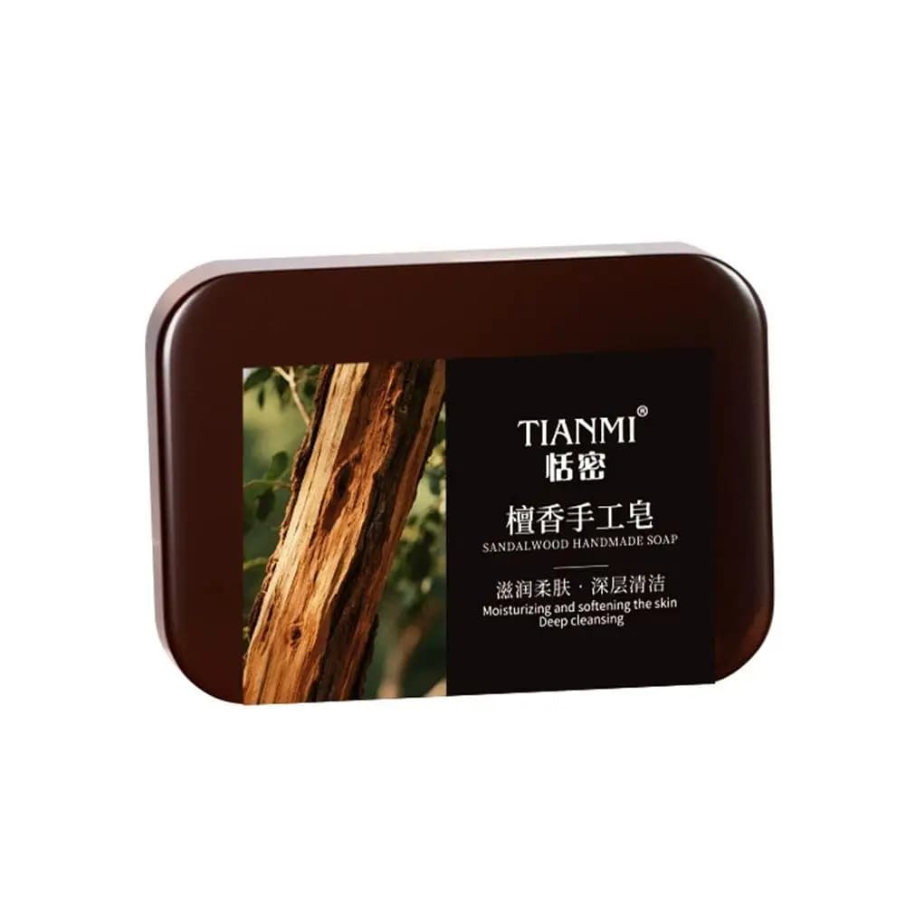 Savon artisanal au bois de santal pour hommes, trois-en-un, nettoie le visage, les cheveux, le corps