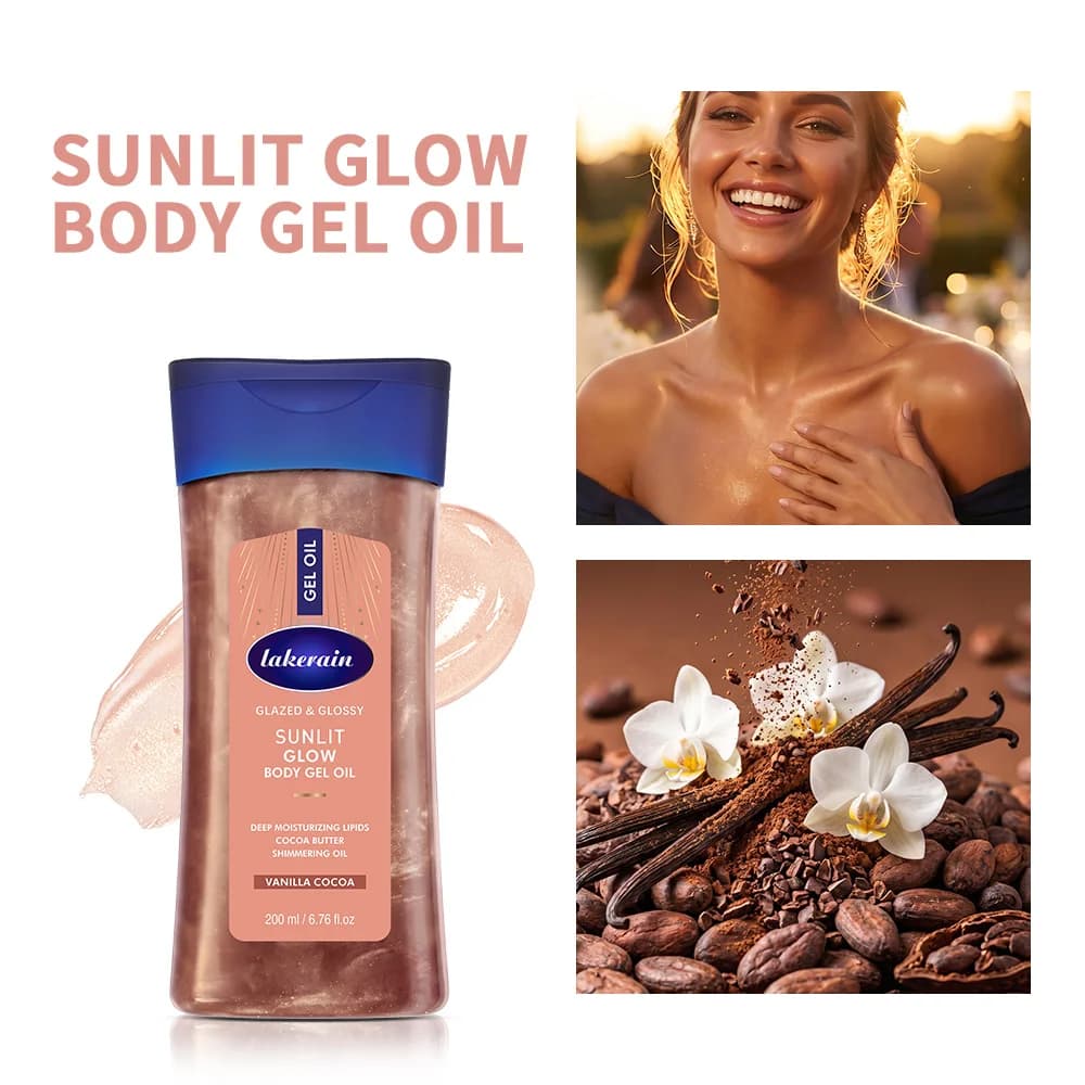 Huile Corporelle Scintillante Parfum Vanille Cacao Hydratante Lipides Nourrissants en Profondeur Pea
