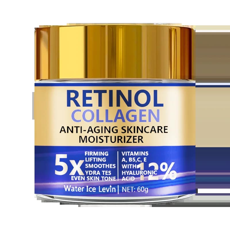 Crème Visage au Rétinol et Collagène 60g, Anti-Âge Liftante et Hydratante, avec Acide Hyaluronique, 