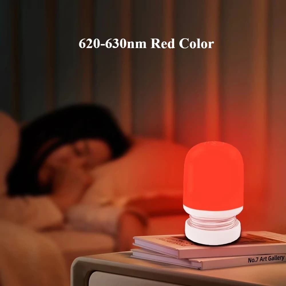Lampe de nuit rouge 620-630nm sans lumière bleue, favorisant la mélatonine, rechargeable par USB, la