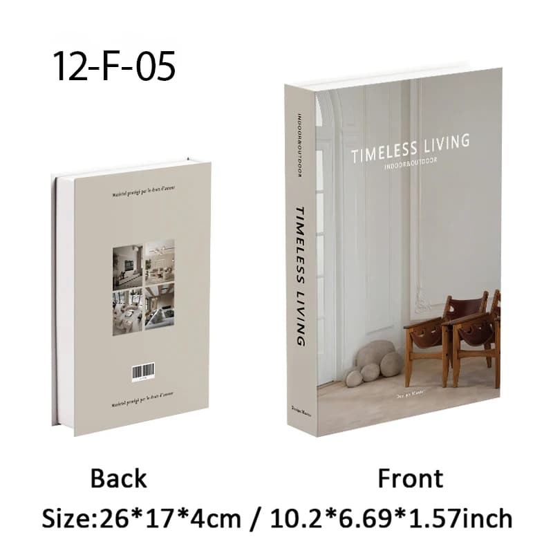 Ornement d'étagère de boîte de rangement de faux livres, décoration d'intérieur de chambre à coucher
