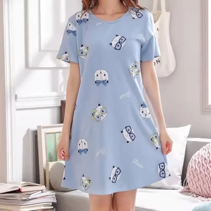 Jolies chemises de nuit pour femmes, vêtements de nuit tendance, robe de nuit d'été, pyjama dessin a