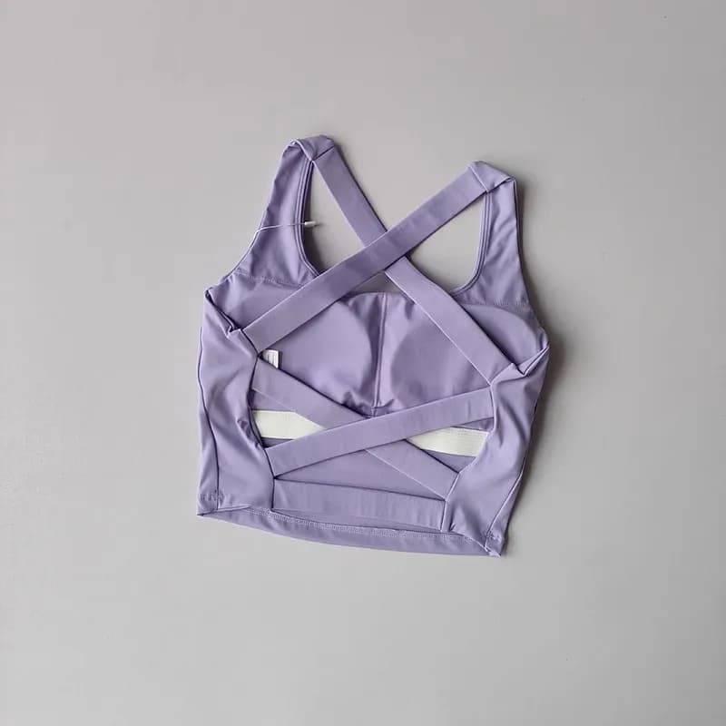 Soutien-gorge de sport absorbant les chocs pour femmes, Design froncé, gilet de course, Fitness, sou