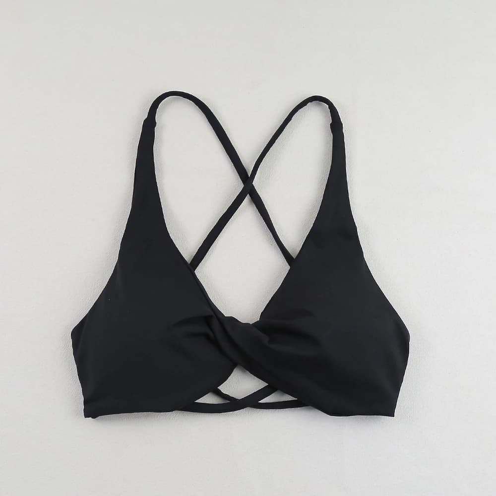 Soutien-gorge de sport sexy à fines bretelles, confortable, très extensible, respirant, amovible, po